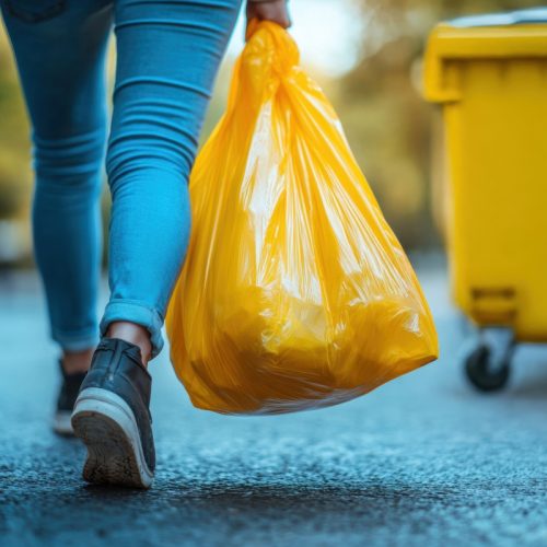 Peut-on mettre un sac poubelle dans la poubelle jaune ?